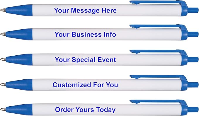 RevMark Personalized Ballpoint Pen, Custom Printed Name, Business or Event Information, Timeless Advertising, USA Made Pens, Promotional Marketing, Smooth Black Ink, Bulk Pack (Blue,1000 Ct.)