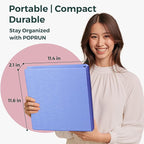 POPRUN 3 Ring Binder 1.5 Inch, PVC-Free, Holds 325 Sheets of 8.5 x 11 Paper, Extra Durable Organizer with 2 Pockets for School & Office, Heavy-Duty, 2 Pack, Pink