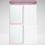 Merely Home | Ultimate Yearly, Daily, Weekly, Monthly Planner | 8.25" x 11.75" | To Do List Notebook for Work | Simple Design | Multiple Layouts | Academic Planner and Organizer Notebook (Pink, Yearly Planner - Portrait)