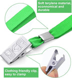 100 Pcs Lanyards for ID Badges and 100 Pcs Clear Name Tag Holders Reusable Lanyard with Clip Plastic ID Card Badge Holder Name Badges for Adults Kids Business School Office Supplies (Green)