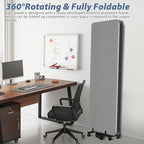 Acoustic Room Divider Privacy Panel with Wheels, 4 Panel Soundproof Room Divider (Aluminum Frame) for Room Partition, Folding Room Dividers Separation Office Cubicle Wall Sound Proof Partition Divider