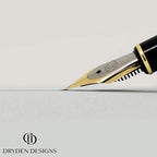 Dryden Designs Fountain Pen - Medium and Fine Nibs | Includes 24 Ink Cartridges and Ink Refill Converter | Calligraphy Pen, Consistent Writing, Smooth Flow - Emerald Green.