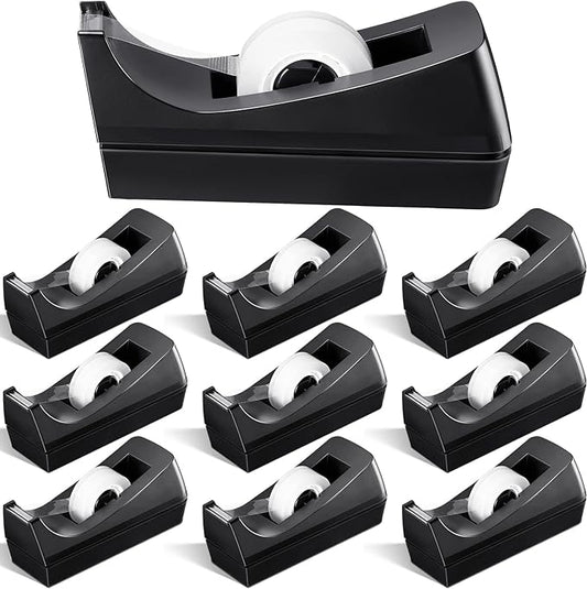 10 Pack Desktop Tape Dispenser Tape Roll Non Skid Base Tape Dispensers for Office Home School (Tape Not Included)