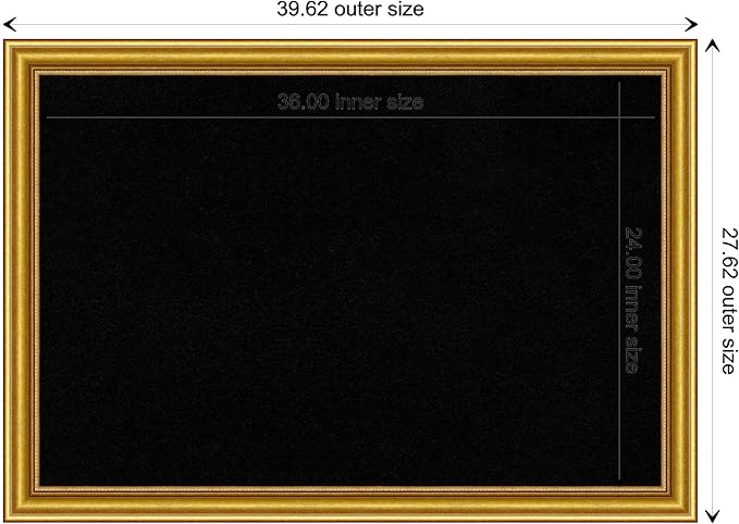 Amanti Art Black Cork Board for Wall, 28x40 Vision Board with Gold Wood Frame, Large Corkboard Office Decor for Home Organization, Traditional Corkboard Pinboard to display items for home organization