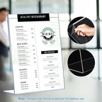 6 Pack Slanted Back Acrylic Sign Holders 4x6 for Business & Store, Tabletop Vertical Sign Holder with Anti-Slip Pads Clear Display Stand, for Menus Flyers Documents Office Restaurants Party Decoration