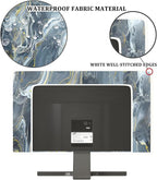 Baocicco Gray Gold Marble Waterproof 80 Inch TV Dust Cover Anti-Static Dustproof Protective Aesthetic Texture Screen TV Covers Full Body Cover for Television Screen Desktop PC LED LCD OLED