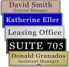 Custom Elegant Office Engraved Name Plate for Doors or Wall Sign, Personalized Office Door Name Plates with Adhesive, Laser Engraving, 10 Colors Available (Size 2.5"H x 10"L)