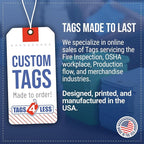 Tags 4 Less 15 Mil Waterproof Plastic Tags, Pack of 100 – 2” x 4” Heavy Duty Plastic Tags for Labeling, Outdoor Tagging, Equipment Labeling, Luggage, Valves & More (Red)