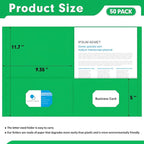 Two Pocket Folders, PANDRI 50 Pack 2 Pocket Folders, Letter Size Paper File Folder for School Office Home Business, Assorted 5 Colors