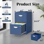 SteeLoong 2 Drawer File Cabinet with Lock,Blue Metal Office Drawers Filing Cabinets for Home Office, Two Drawer Under Desk File Cabinet for Hanging Letter,Easy Assemble