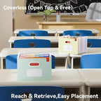 ThinkTex Accordion File Organizer, 12 - Pocket Expanding File Folders Upright & Open Top,for Paper Receipts, Bills&Taxes Organizer, Letter/A4 Size for School, Office, Home with Colorful tab-Sage Green