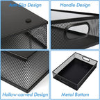 EsOfficce Desk Drawer Organizer, A4 Large Metal Mesh Desk Rrganizer Tray, Versatile Storage Box Set for Office Home Supplies,13 x 9 inches