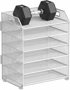 6 Tier Desk Organizer, Heavy-Duty Thick Metal Letter Tray Organizer, Large Capacity Desktop File Organizer for Heavy Files, Easy to Assemble for Home, Office & Classroom,Black,White