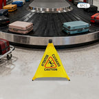 20 inch Wet Floor Sign 8 Pcs, Pop up Foldable Wet Safety Signs with Storage Tube Commercial Caution Safety Cone Pop up Caution Sign, for Stores Grocery Restaurant Restroom Office Hotel (8)