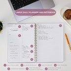 Merely Home Undated Daily Planner | 8.25” x 11.75” To Do List Notebook | Work Productivity ADHD Organizer | Men and Women Planner | College Supplies | Evergreen | Portrait Layout