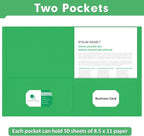 Two Pocket Folders, PANDRI 30 Pack 2 Pocket Folders, Letter Size Paper File Folder for School Office Home Business, Green