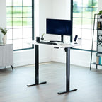 VIVO Electric 55 x 28 in Standing Desk, Memory Height Adjustment, 1B Series, Holds 220 lbs, One-Piece White Top, Black Frame, DESK-KIT-1B55W