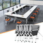 Conference Table,55.1''Folding Conference Room Table for 4-12 People,Mobile Flip Top MeetingTraining Table with Different Coulor and Styles for Offices, Classrooms,Meeting Room (6, 47.2''C)