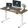 FLEXISPOT E6 3-Stage Dual Motor Electric Standing Desk 55 x 28 Sit Stand Up Desk, Holds 220 lbs, Adjustable Height w/Memory Presets, One-Piece Special Walnut Desktop & White Frame, Ships in 2 Boxes