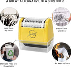 Miseyo Wide Identity Theft Protection Roller Stamp Set - Yellow (3 Refill Ink Included)