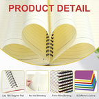 Yahenda Spiral Notebook College Ruled Journals Notebooks Lined 8.3 x 5.5 Inch Note Books Bulk A5 Writing Notebooks Thick Paper Notebook for Office Business School Supplies (Mixed Colors,18 Pcs)