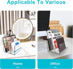 Boloyo Acrylic File Holder,1PC 3 Sections Clear File Organizer Mail Letter Sorter Desktop Folder Holder for Home Office School Envelope Bill Filling Paper Document