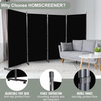 Room Divider 6FT 4 Panel Privacy Screen, 136'' Wide Fabric Indoor Room Divider Wall Divider for Room Separation, Portable Room Partitions and Dividers Freestanding Temporary Wall Room Separators