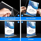 10 Pack Acrylic Sign Holder 8.5 x 11, Double-Sided Clear Sign Holder Plastic Stands for Display, T Shape Acrylic Table Sign Stands for Office Store Restaurants Wedding Party Decoration