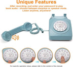 Rotkfst Guest Book Audio Wedding Phone,Record Voice Messages,Retro Guest Book for Wedding or Birthday Party Message Voicemail,Save The Blessings of Your Relatives and Friends（Blue）