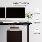 FLEXISPOT L Shaped Standing Desk, 63 x 55 Inch Electric Height Adjustable Corner Desk, Sit Stand Computer Workstation, Preset Controller, Home Office, Black Frame with Black Top, Black Drawer