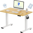 FLEXISPOT EN1 One-Piece Standing Desk, 40"x24" Seamless Desktop Electric Height Adjustable Desk for Home Office, Multi-Monitor Setups & Easy Assembly, Maple