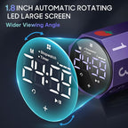 Digital Pomodoro Timer,Frosted Metal Productivity Cube Timer,1.8 in LED Digital Large Screen and Auto-Rotating Display,1/3/5/10/25/30/60min&Custom Time, Silent & Alarm,for Office, Study, Work(Purple)