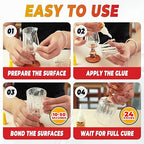 Super Glue Thin and Thick Liquid CA Glue Clear 60 Gram, All Purpose Superglue Cyanoacrylate Adhesive for Shoe Repair Ceramic Plastic Leather Glass Model Metal Wood Pottery Porcelain, Instant Bonding
