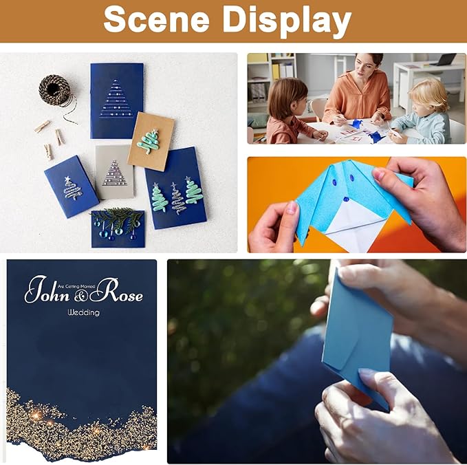 Silunkia 28 Sheets Navy Blue Cardstock 8.5 x 11 Scrapbooking Paper, 92lb Heavyweight Card Stock Printer Paper for DIY Making Cards, Greeting Cards, Wedding Invitations, Birthday, Menus
