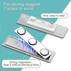 Engraved Personalized Name Tags with Magnet Clip or Pin - Stainless Steel Metal Custom Magnetic Name ID Badge Tag for School Teacher, Kids, Business Work Lable Sign Employee Name Plate (Magnet)