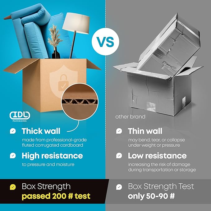 Small Moving & Shipping Boxes 9x9x6 inches (10-Pack) - Extra Strength 200 lb vs Regular - Corrugated Strong Boxes for Packaging - Cardboard Box Moving - Small Packing Box by IDL Packaging