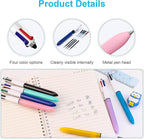 Aosrpvoi 8-Pack Multicolor Ballpoint Pens with Stylus Tip - 4 Colors in One (Red, Blue, Black, Green) 1.0mm Smooth Writing for Planners