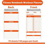 gisgfim 3 Pcs Fitness Journal for Men Women Workout Lifting Log Book Planner 4x8 Inch 70 Sheet/Pad Workout Notebook to Track Weight Loss Exercise Training Notebook Planner for Bodybuilding Gym