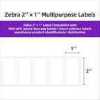 AveneMark 12 Rolls 2" x 1" Direct Thermal Labels for Barcodes Postage Address Shipping Labels Compatible with Rollo & Zebra Desktop Printers Adhesive - 1300 Labels/Roll