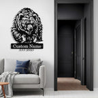 Custom Bear Metal Sign, Custom Bear Metal Wall Art Decor, Personalized Last Name Signs for Home, Rustic Farmhouse Black Wall Decor for Cabin, Bedroom, Living Room, Porch