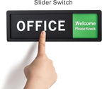 Office Sign – Do Not Disturb/Knock Welcome Slide Switch Sign, Premium Durable Acrylic Material, Super Strong Self-Adhesive, Quick Installation, Suitable For Your Home And Business (9×3 Inches, Black)