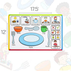 Speech Therapy Placemats for Autism & Non-Verbal Kids (6 Pack) – Visual Communication Boards, ABA Therapy Tools, Toddler Speech Delay Aids – Smarty Mats Waterproof Wipe-Clean Mealtime Mats