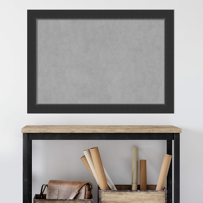 Amanti Art Black Framed Magnetic Board 29x41 Large Vision Board for use with Magnets, 100% Metal Sheet to Display Items as Office Decor or for Home Organization in mudroom, Kitchen or Kids Room