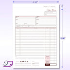 NextDayLabels - Carbonless NCR Order Forms, Bound Wraparound Cover, White/Canary & Pink, 50 Sets per Book. (8-1/2 x 11" - 3 Part)