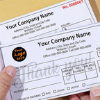 Custom Invoice Book in 3-Part /2-Part Receipt Book with Carbon Copies Personalized Carbonless Service Invoice Form Books Sales Order Book with Company Name Logo Address,H2-Receipt Book