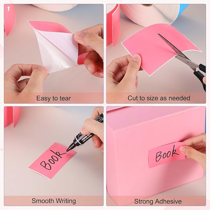 PATIKIL 1000Pcs Colored Coding Labels Stickers, 5x3 Inch Rectangle Inventory Stickers Self Adhesive Tags for Office Business Inventory Management Product Labeling Home Decor, Yellow