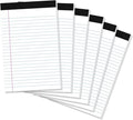 Thboxes 6 Pack Legal Pad 5x8, 180 Sheets Small Note Pad College Ruled Writing Pad Perforated Notepad for School, Office, To-Do Lists Grocery List Shopping List, 30 Sheets White