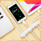 Apromisith USB Cable Organizer Clips Cord Holder,6 Packs (7-Slots) White Self Adhesive Desk Cord Cable Management