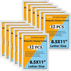 JIUYE 8.5x11 Magnetic Sign Holder,Self-Adhesive Magnetic Frames,Wall Mount Picture Display Frame with Magnet Strip Border for Window/Door/Fridge/Document Notice Paper(12Pcs,Silver)