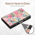 BWEGRHE Slim Credit Card Holder, Pink Dragonfly RFID Blocking Metal Wallet for Men & Women, Aluminum Minimalist Hard Case Pocket-Sized Business Cards Organizer (Fits Up to 10 Cards)